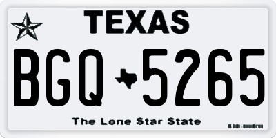 TX license plate BGQ5265