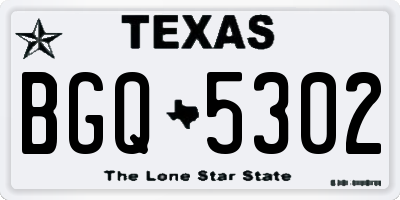 TX license plate BGQ5302