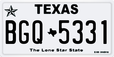 TX license plate BGQ5331