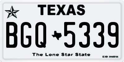 TX license plate BGQ5339