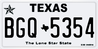 TX license plate BGQ5354