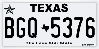 TX license plate BGQ5376