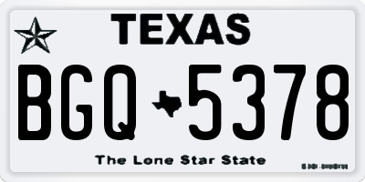 TX license plate BGQ5378