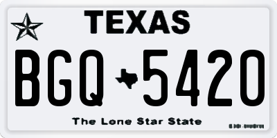 TX license plate BGQ5420