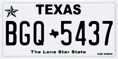 TX license plate BGQ5437