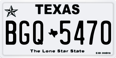 TX license plate BGQ5470