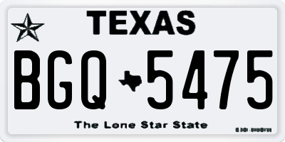 TX license plate BGQ5475
