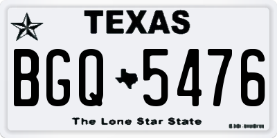 TX license plate BGQ5476
