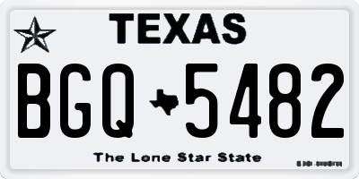 TX license plate BGQ5482