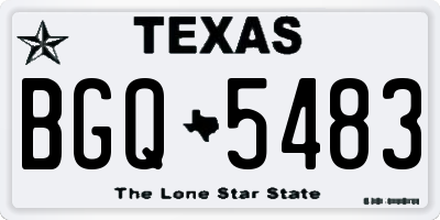 TX license plate BGQ5483