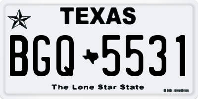 TX license plate BGQ5531