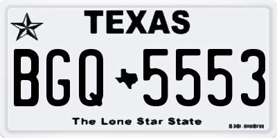 TX license plate BGQ5553