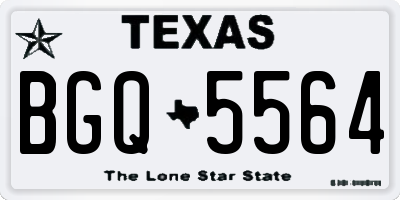 TX license plate BGQ5564