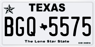 TX license plate BGQ5575