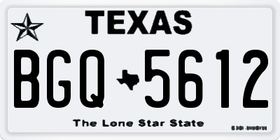 TX license plate BGQ5612