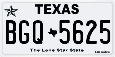 TX license plate BGQ5625