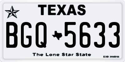 TX license plate BGQ5633
