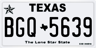 TX license plate BGQ5639