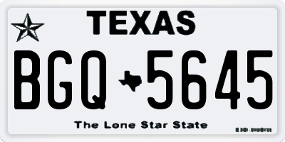 TX license plate BGQ5645