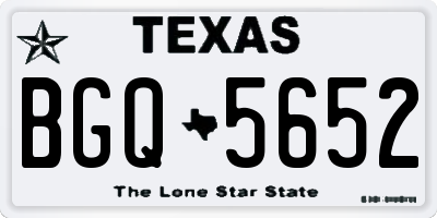 TX license plate BGQ5652
