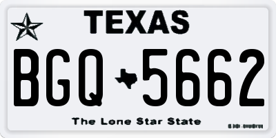 TX license plate BGQ5662
