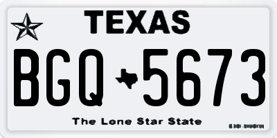 TX license plate BGQ5673