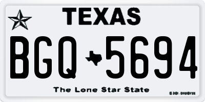 TX license plate BGQ5694