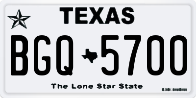 TX license plate BGQ5700