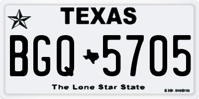 TX license plate BGQ5705