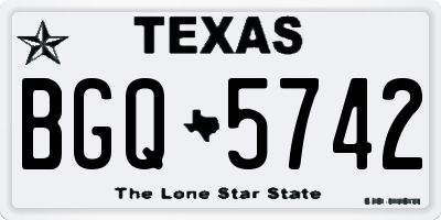 TX license plate BGQ5742