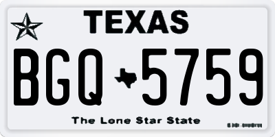TX license plate BGQ5759