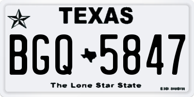 TX license plate BGQ5847