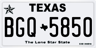 TX license plate BGQ5850