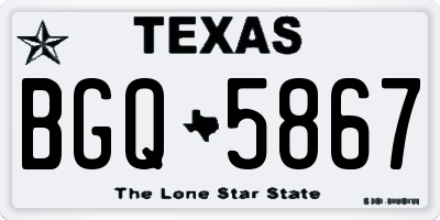 TX license plate BGQ5867