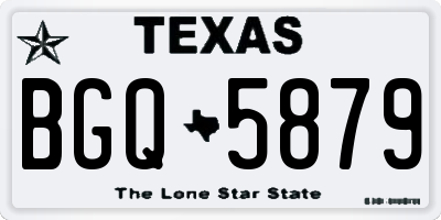 TX license plate BGQ5879