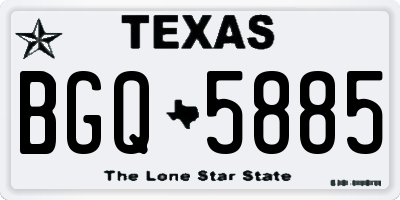 TX license plate BGQ5885
