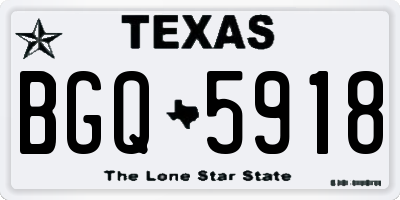 TX license plate BGQ5918