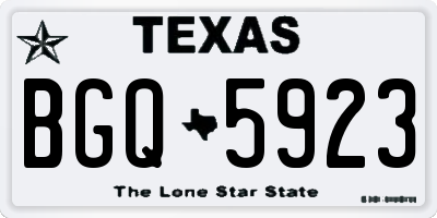 TX license plate BGQ5923