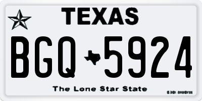 TX license plate BGQ5924