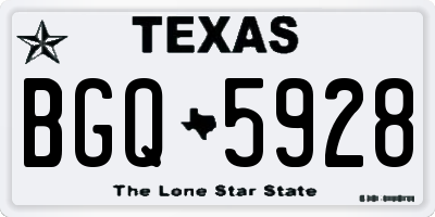 TX license plate BGQ5928