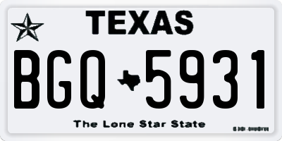 TX license plate BGQ5931