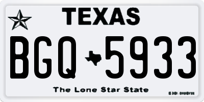 TX license plate BGQ5933