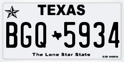 TX license plate BGQ5934