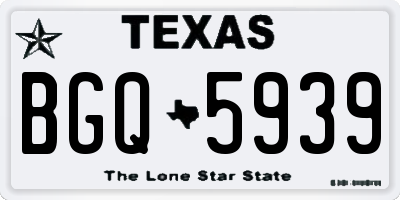 TX license plate BGQ5939