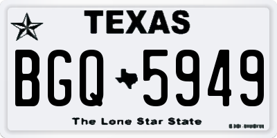 TX license plate BGQ5949