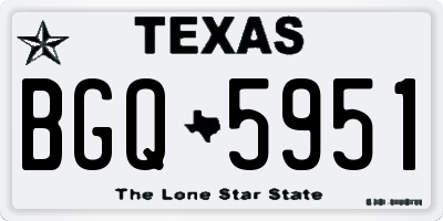 TX license plate BGQ5951