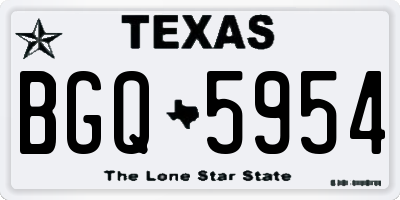TX license plate BGQ5954