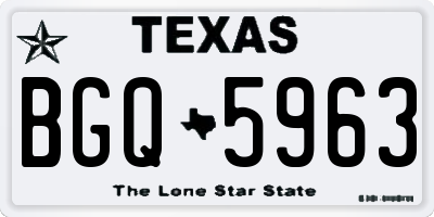 TX license plate BGQ5963