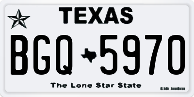 TX license plate BGQ5970