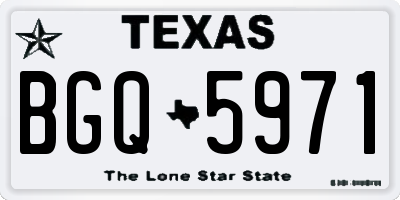 TX license plate BGQ5971